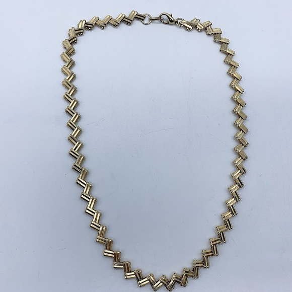 Vintage Gold Plated Zigzag Egyptian Style Hieroglyph Necklace - Picture 6 of 9